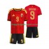 Maillot de Foot Belgique Openda 9 Enfant Domicile Coupe du Monde 2026 Manche Courte
