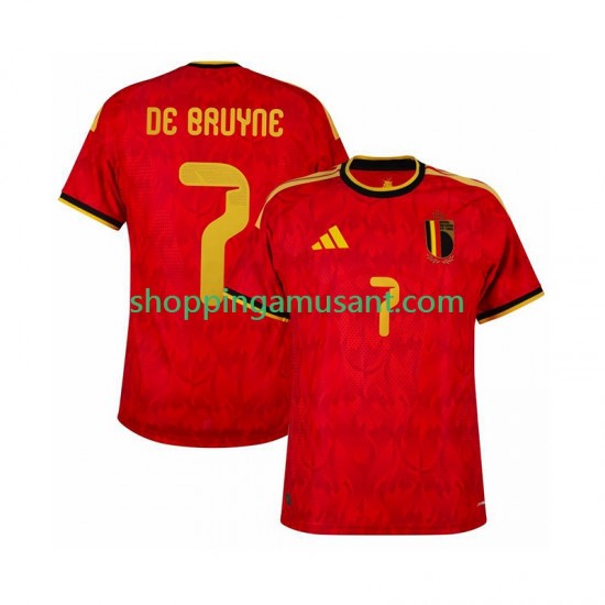 Maillot de Foot Belgique de bruyne 7 Homme Domicile Coupe du Monde 2026 Manche Courte