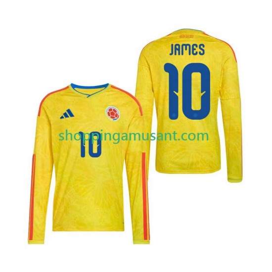 Maillot de Foot Colombie James Rodriguez 10 Homme Domicile Coupe du Monde 2026 Manche Longue