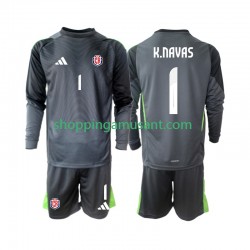 Maillot de Foot Costa Rica Keylor Navas 1 Gardien Enfant Extérieur 2025 Manche Longue