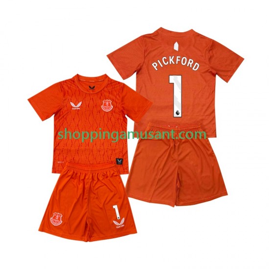 Maillot de Foot Everton Pickford 1 Gardien Enfant Neutre 2025-2026 Manche Courte