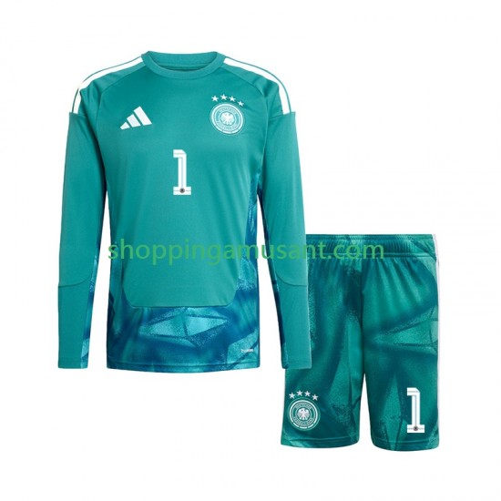 Maillot de Foot Allemagne Manuel Neuer 1 Gardien Enfant Domicile Coupe du Monde 2026 Manche Longue