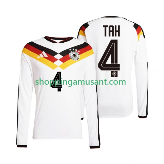 Maillot de Foot Allemagne Jonathan Tah 4 Homme Domicile Coupe du Monde 2026 Manche Longue