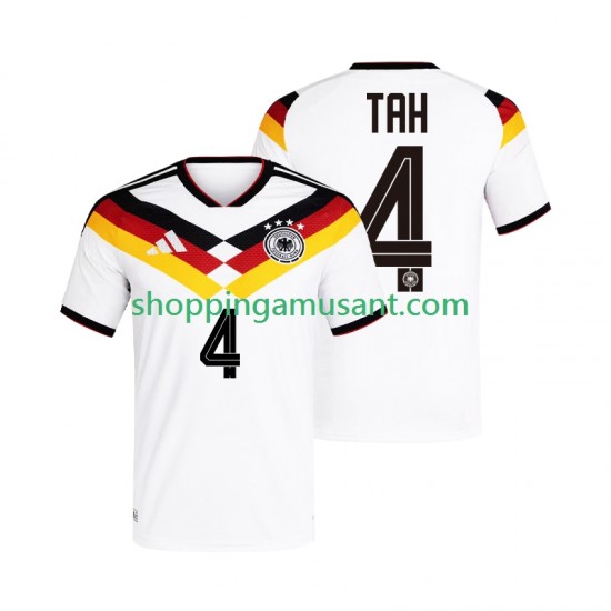 Maillot de Foot Allemagne Jonathan Tah 4 Homme Domicile Coupe du Monde 2026 Manche Courte
