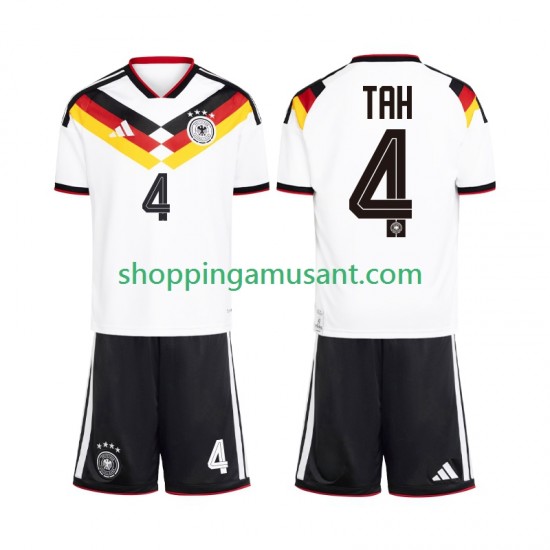 Maillot de Foot Allemagne Jonathan Tah 4 Enfant Domicile Coupe du Monde 2026 Manche Courte