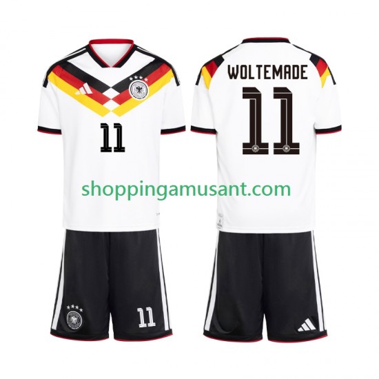 Maillot de Foot Allemagne Woltemade 11 Enfant Domicile Coupe du Monde 2026 Manche Courte