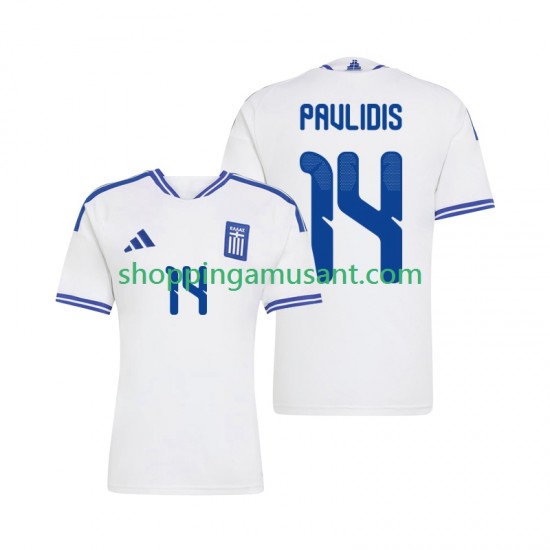 Maillot de Foot Grèce Vangelis Pavlidis 14 Homme Domicile 2026 Manche Courte