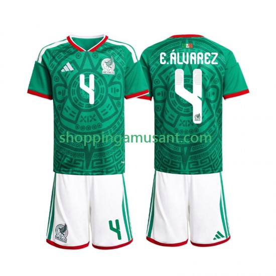 Maillot de Foot Mexique Edson Alvarez 4 Enfant Domicile Coupe du Monde 2026 Manche Courte