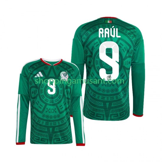 Maillot de Foot Mexique Raul Jimenez 9 Homme Domicile Coupe du Monde 2026 Manche Longue