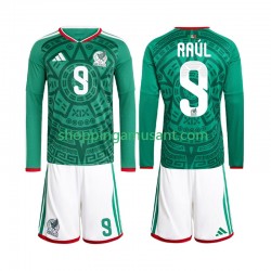 Maillot de Foot Mexique Raul Jimenez 9 Enfant Domicile Coupe du Monde 2026 Manche Longue