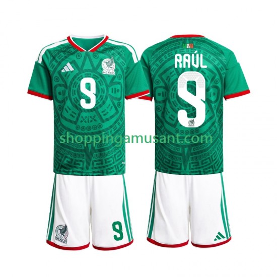 Maillot de Foot Mexique Raul Jimenez 9 Enfant Domicile Coupe du Monde 2026 Manche Courte