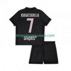 Maillot de Foot Paris Saint-Germain Khvicha Kvaratskhelia 7 Enfant 4ème 2025-2026 Manche Courte