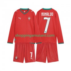 Maillot de Foot Portugal Cristiano Ronaldo 7 Enfant Domicile Coupe du Monde 2026 Manche Longue