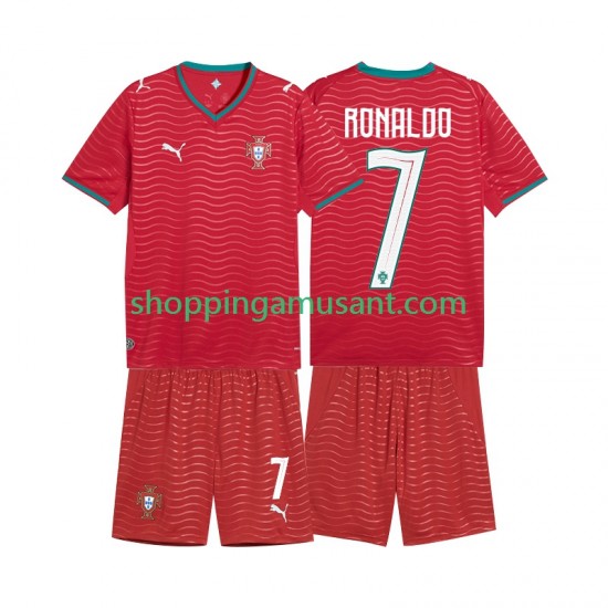 Maillot de Foot Portugal Cristiano Ronaldo 7 Enfant Domicile Coupe du Monde 2026 Manche Courte