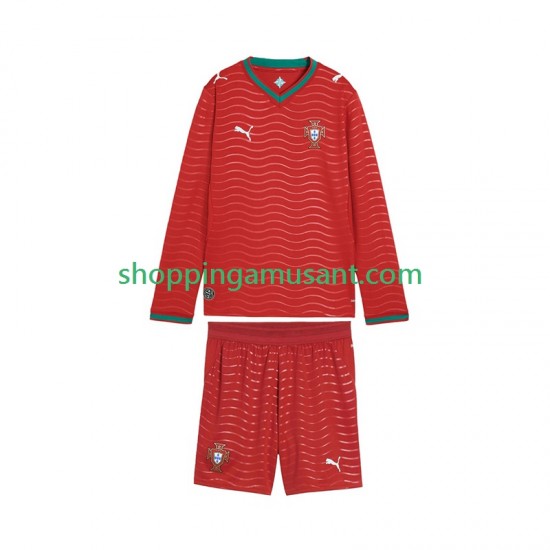 Maillot de Foot Portugal Enfant Domicile Coupe du Monde 2026 Manche Longue