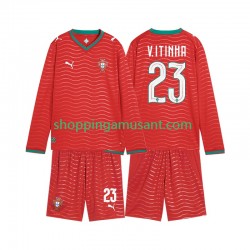 Maillot de Foot Portugal Vitinha 23 Enfant Domicile Coupe du Monde 2026 Manche Longue