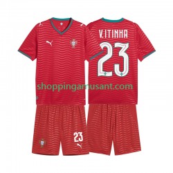 Maillot de Foot Portugal Vitinha 23 Enfant Domicile Coupe du Monde 2026 Manche Courte