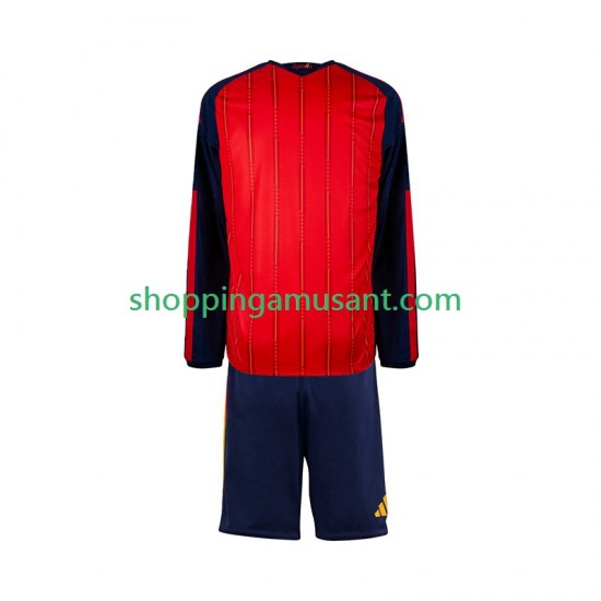 Maillot de Foot Espagne Enfant Domicile Coupe du Monde 2026 Manche Longue