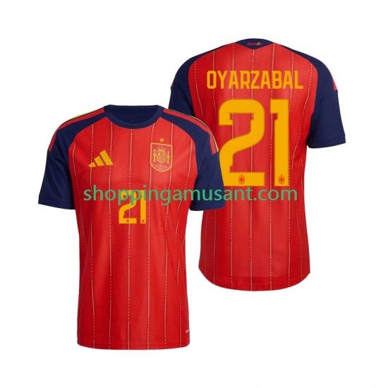 Maillot de Foot Espagne Mikel Oyarzabal 21 Homme Domicile Coupe du Monde 2026 Manche Courte