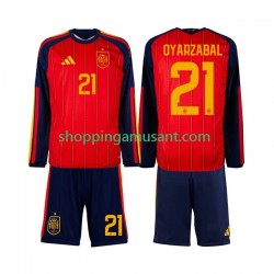 Maillot de Foot Espagne Mikel Oyarzabal 21 Enfant Domicile Coupe du Monde 2026 Manche Longue