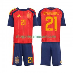 Maillot de Foot Espagne Mikel Oyarzabal 21 Enfant Domicile Coupe du Monde 2026 Manche Courte