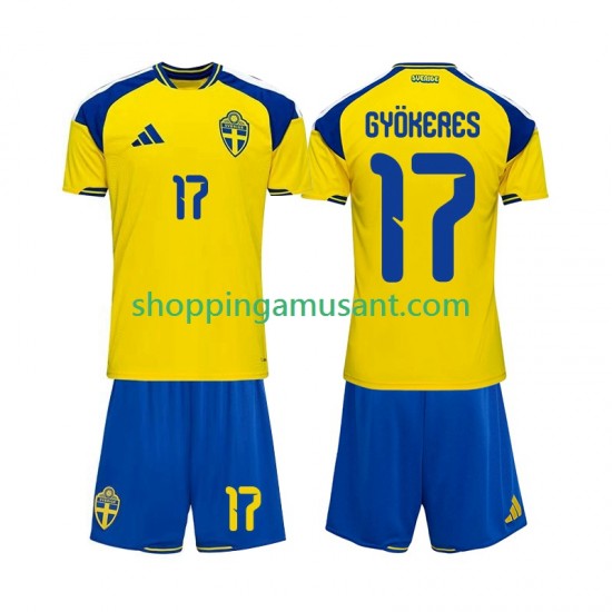 Maillot de Foot Suède Viktor Gyokeres 17 Enfant Domicile 2026 Manche Courte