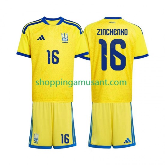 Maillot de Foot Ukraine Oleksandr Zinchenko 16 Enfant Domicile Coupe du Monde 2026 Manche Courte