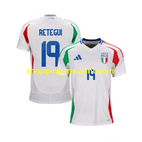 Maillot de Foot Italie Mateo Retegui 19 Homme Extérieur 2024 Manche Courte