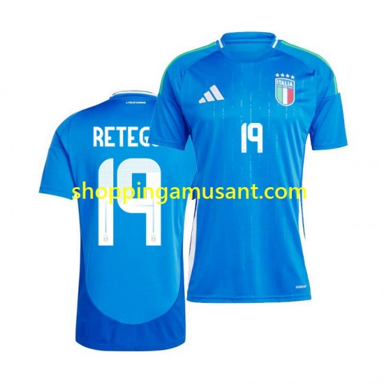 Maillot de Foot Italie Mateo Retegui 19 Homme Domicile 2024 Manche Courte