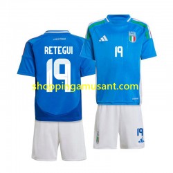 Maillot de Foot Italie Mateo Retegui 19 Enfant Domicile 2024 Manche Courte