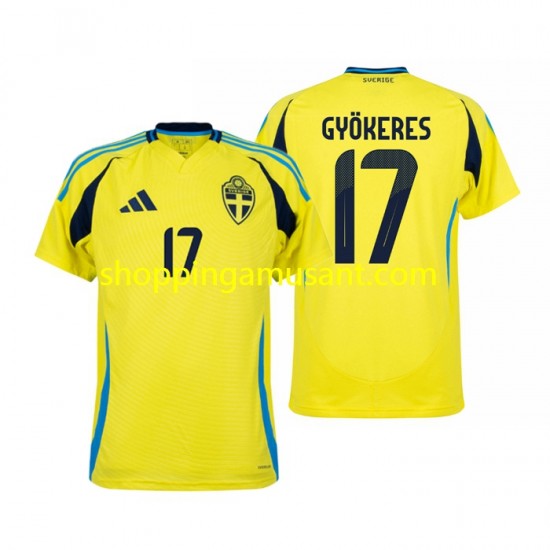 Maillot de Foot Suède Viktor Gyokeres 17 Homme Domicile 2024 Manche Courte