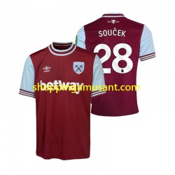 Maillot de Foot West Ham United SOUCEK 28 Homme Domicile 2024-2025 Manche Courte