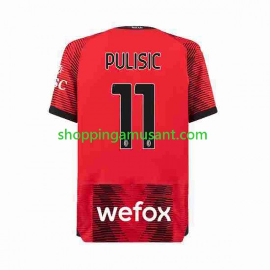 Maillot de Foot AC Milan Christian Pulisic 11 Homme Domicile 2023-2024 Manche Courte