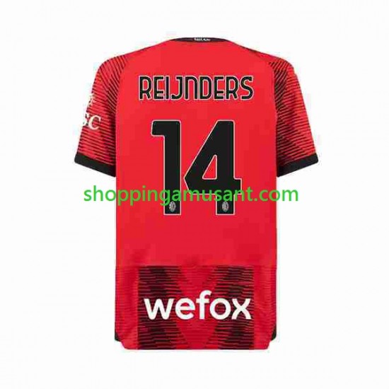 Maillot de Foot AC Milan Tijjani Reijnders 14 Homme Domicile 2023-2024 Manche Courte