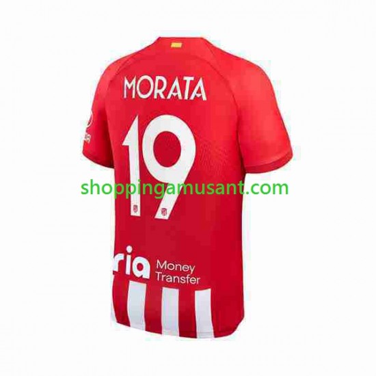 Maillot de Foot Atlético Madrid 2 Alvaro Morata 19 Homme Domicile 2023-2024 Manche Courte