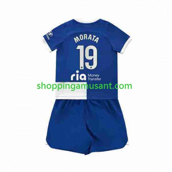 Maillot de Foot Atlético Madrid 2 Alvaro Morata 19 Enfant Extérieur 2023-2024 Manche Courte
