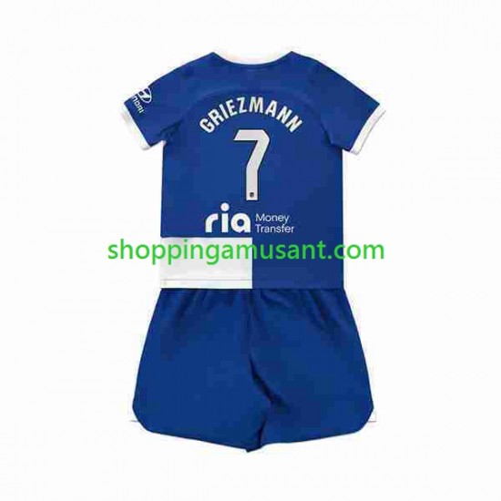 Maillot de Foot Atlético Madrid 2 Antoine Griezmann 7 Enfant Extérieur 2023-2024 Manche Courte