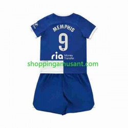 Maillot de Foot Atlético Madrid 2 Memphis Depay 9 Enfant Extérieur 2023-2024 Manche Courte