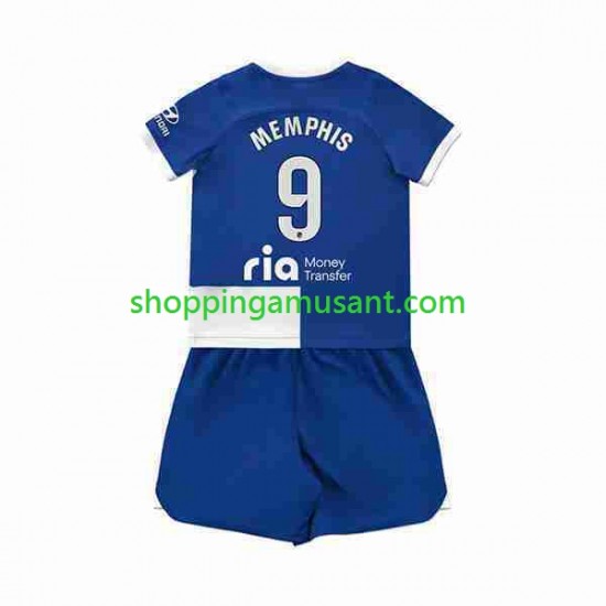 Maillot de Foot Atlético Madrid 2 Memphis Depay 9 Enfant Extérieur 2023-2024 Manche Courte