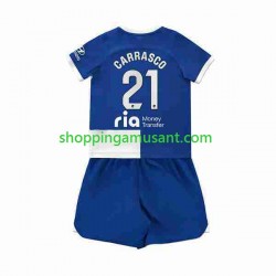 Maillot de Foot Atlético Madrid 2 Yannick Carrasco 21 Enfant Extérieur 2023-2024 Manche Courte