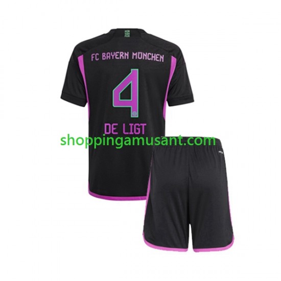 Maillot de Foot Bayern Munich Matthijs de Ligt 4 Enfant Extérieur 2023-2024 Manche Courte