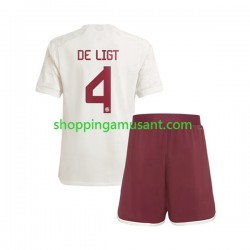 Maillot de Foot Bayern Munich Matthijs de Ligt 4 Enfant Neutre 2023-2024 Manche Courte