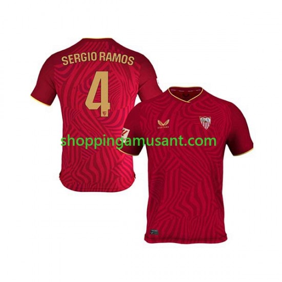 Maillot de Foot Séville FC Sergio Ramos 4 Homme Extérieur 2023-2024 Manche Courte