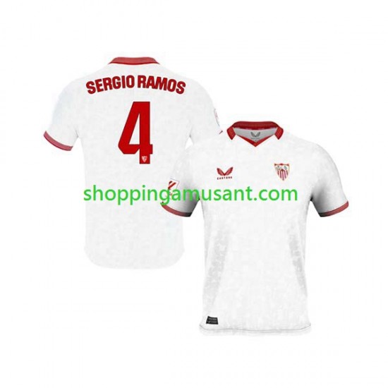 Maillot de Foot Séville FC Sergio Ramos 4 Homme Domicile 2023-2024 Manche Courte