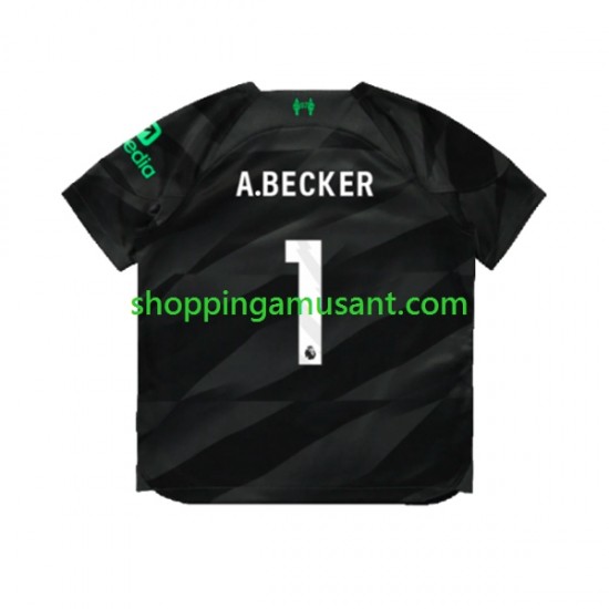 Maillot de Foot Liverpool A.Becker 1 Gardien Homme Extérieur 2023-2024 Manche Courte