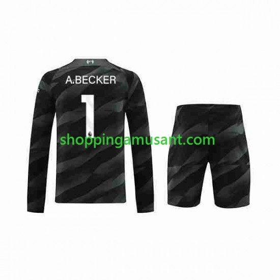 Maillot de Foot Liverpool A.Becker 1 Gardien Enfant Extérieur 2023-2024 Manche Longue