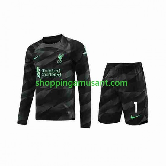 Maillot de Foot Liverpool A.Becker 1 Gardien Enfant Extérieur 2023-2024 Manche Longue