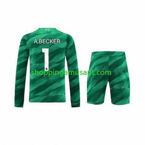 Maillot de Foot Liverpool A.Becker 1 Gardien Enfant Domicile 2023-2024 Manche Longue