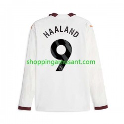 Maillot de Foot Manchester City Erling Haaland 9 Homme Extérieur 2023-2024 Manche Longue