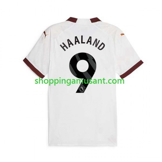 Maillot de Foot Manchester City Erling Haaland 9 Homme Extérieur 2023-2024 Manche Courte